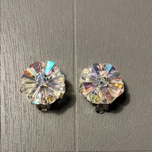 Vintage Iridescent Clip-On Beaded Earrings